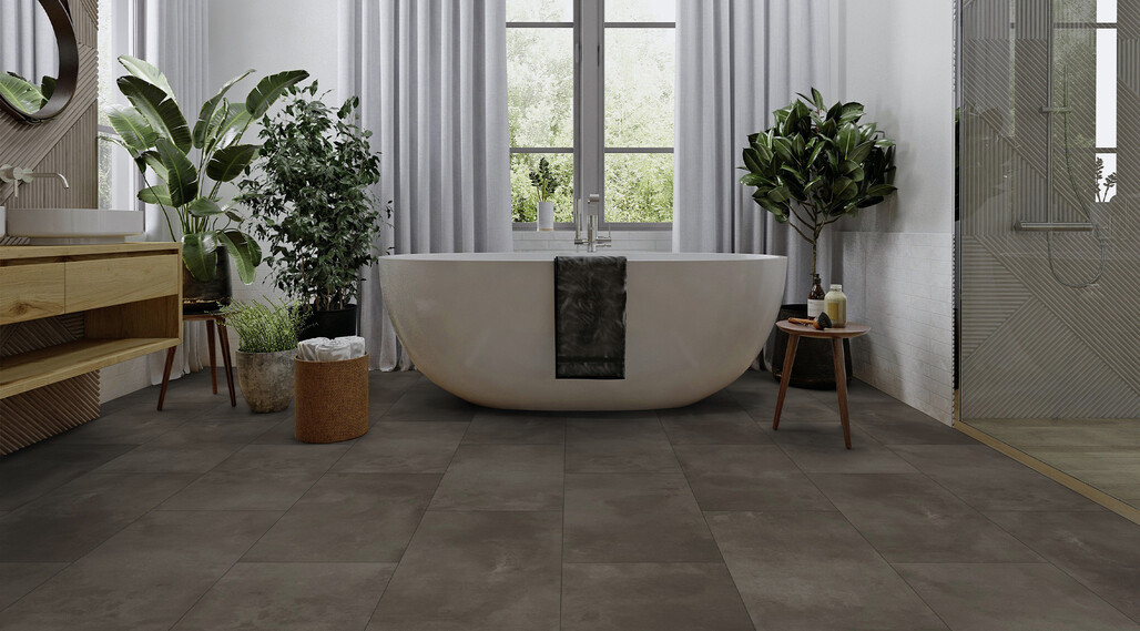 Ter Hürne Avatara Designboden Stone Edition Stein Orion Raumbild Badezimmer