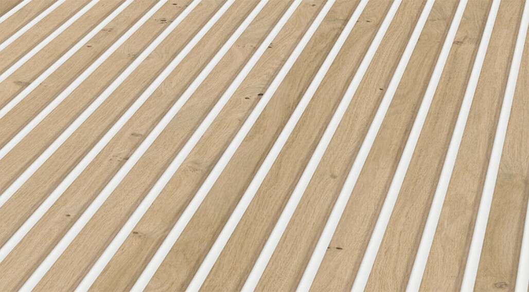 Ter Hürne Paneele UniqueDesign Linear Edition Eiche sand/kristallweiss Nahaufnahme