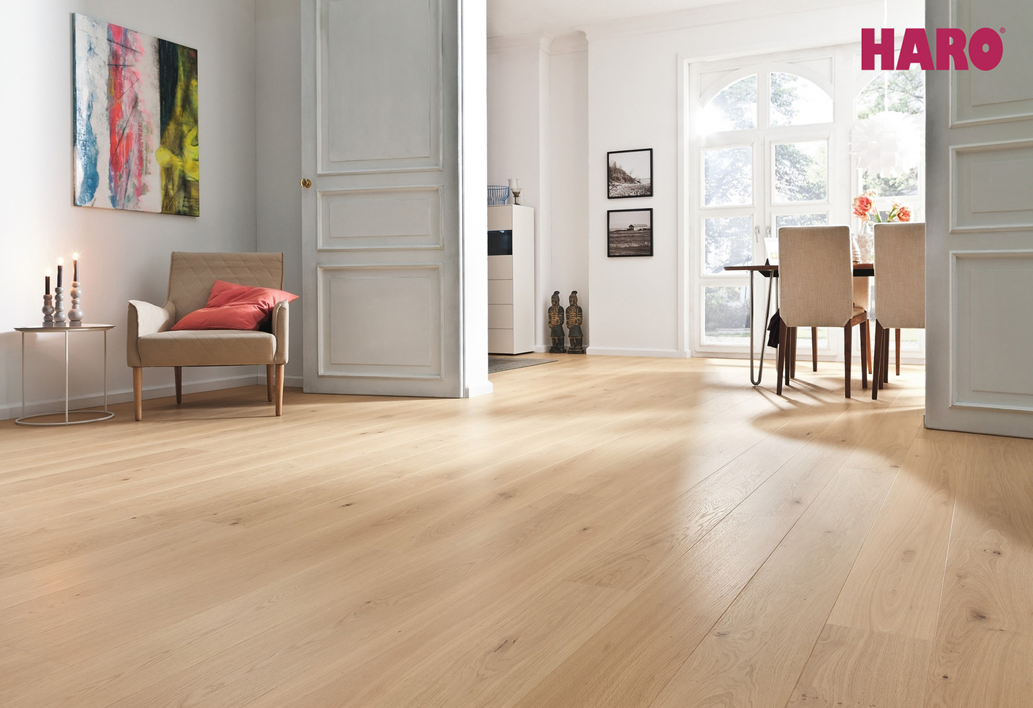 HARO Parkett PARKETT 4000 -Eiche lichtweiß strukturiert 541428