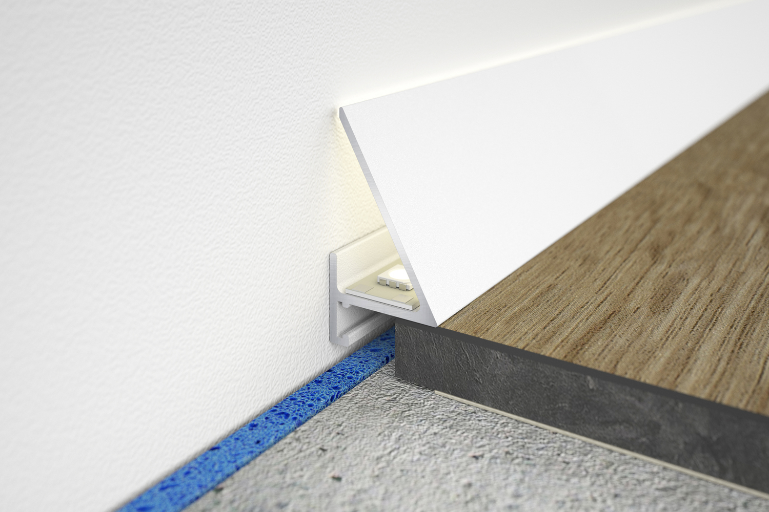 minileiste Sockelprofil SLED16X5 - Weiß SLED16X5-04