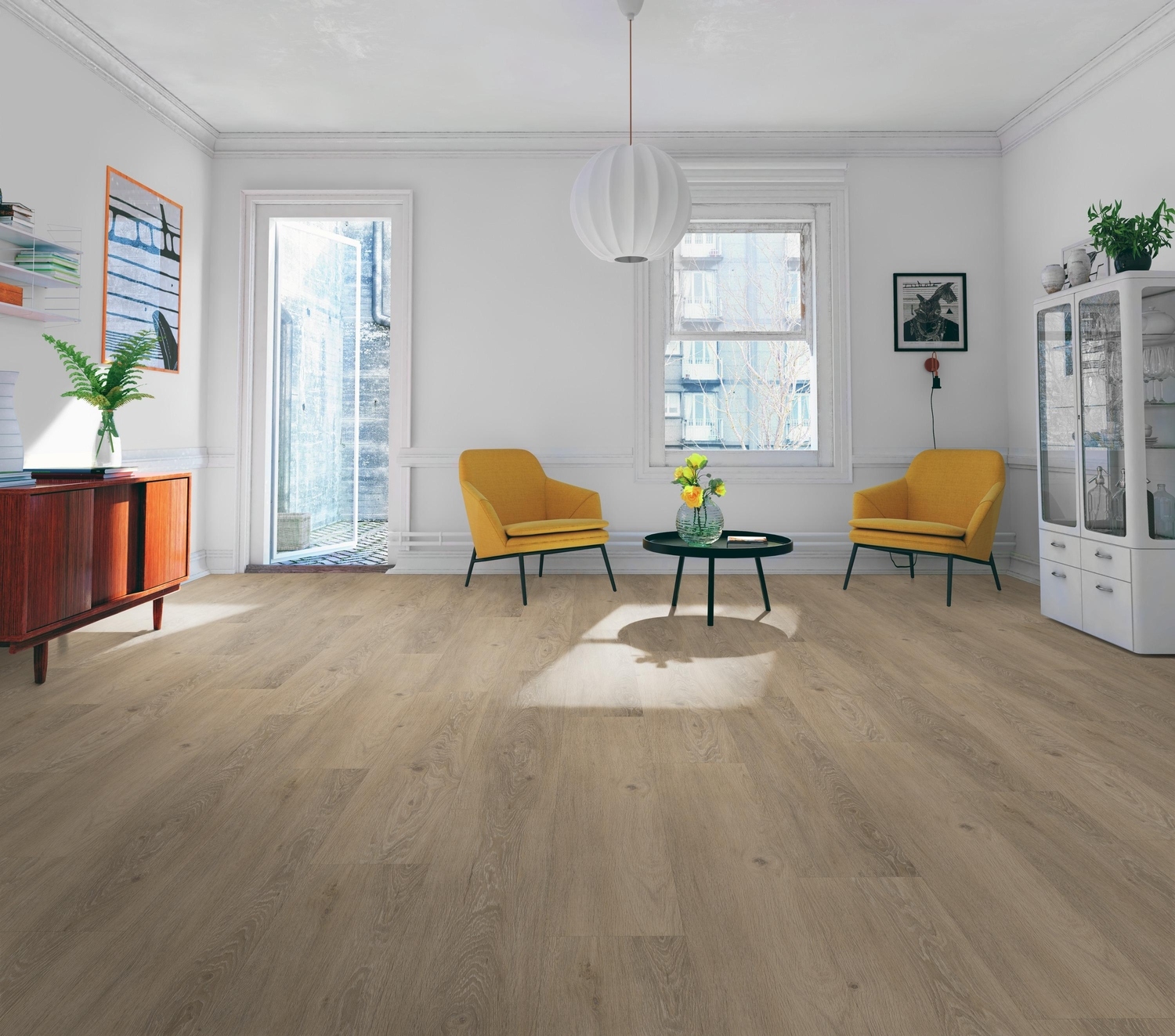 PR Flooring Vinylboden BA - Eiche Harmony Grey Struktur mit Holz-Synchronprägung 62103