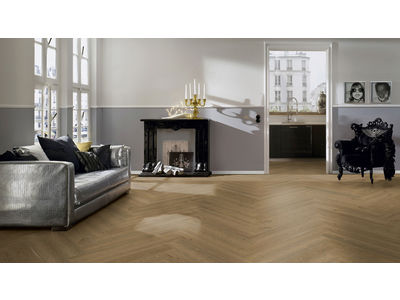 ter Hürne FLEMISH HERITAGE COLLECTION Parkett M11 Eiche terrabraun 1425 gebürstet, farbig naturgeölt Fischgrät 1101012239 | 1