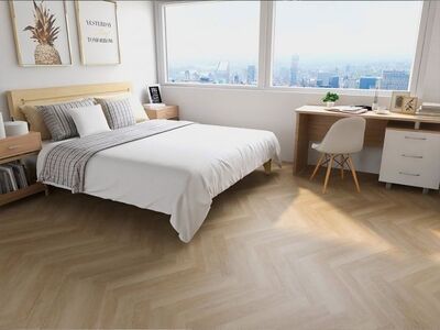 PR Flooring Check one Vinylboden Prenzlau Eiche Strukturprägung Rigid / SPC Fischgrät 2074H | 1