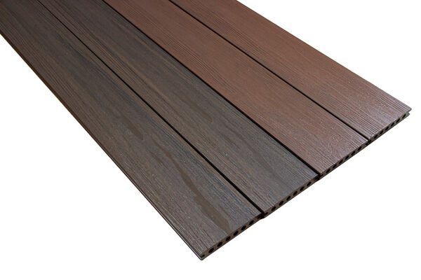 PR Flooring BPC Terrassendiele braun / dunkelbraun Beidseitige Holzstruktur Hohlkammerprofil Coextrudiert A0013888 | 52706