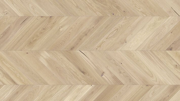  Barlinek Realwood Parkett Eiche Family weiss-naturgeölt Family gebürstet weiss-naturgeölt Fischgrät 725x130x14 mm BVU-DBE1-OX4-B2R-A14130-F | 56465