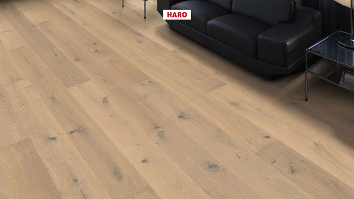  HARO PARKETT 4000 Parkett Eiche lichtweiß Sauvage strukturiert Landhausdiele 180 2200x13,5x180 mm 541860 | 57157