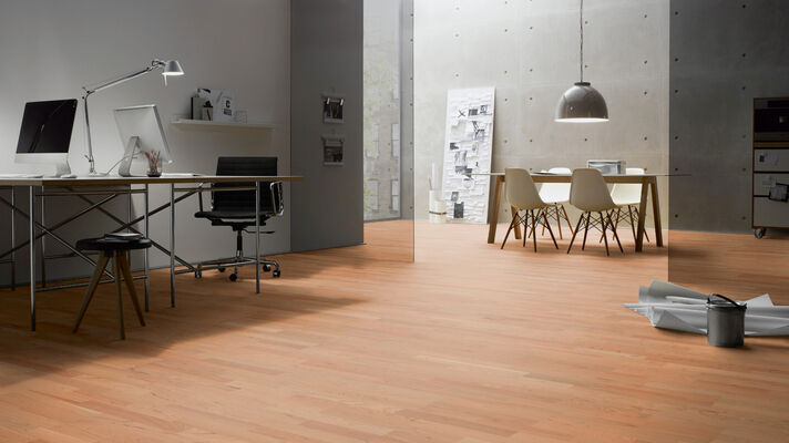  ter Hürne Satin Elements Collection Parkett ausgeglichen lackiert Schiffsboden 3-Stab Naturholz Parkett Kirschbaum amerikanisch 2390x200x13 mm 1101010141 | 73096