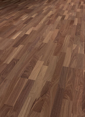  ter Hürne Satin Elements Collection Parkett ausgeglichen lackiert Schiffsboden 3-Stab Naturholz Parkett Nussbaum 2390x200x13 mm 1101010151 | 73117