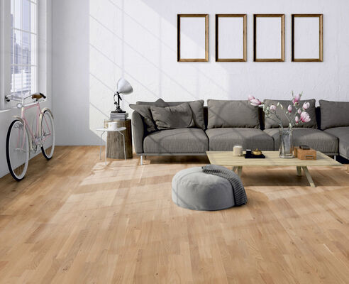  ter Hürne Satin Elements Collection Parkett ausdrucksstark mattlackiert Schiffsboden 3-Stab Naturholz Parkett Eiche 2390x200x13 mm 1101010611 | 73144