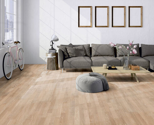  ter Hürne Satin Elements Collection Parkett ausgeglichen gebürstet, gekälkt, mattlackiert Schiffsboden 3-Stab Naturholz Parkett Eiche grauweiß 2390x200x13 mm 1101010613 | 73168