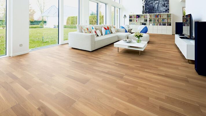  ter Hürne Pride of Nature Collection Parkett ausdrucksstark gebürstet, farbig naturgeölt Schiffsboden 3-Stab Naturholz Parkett Eiche sanftbeige 2390x200x13 mm 1101010891 | 73324