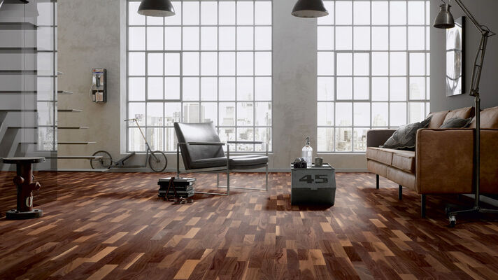  ter Hürne Pride of Nature Collection Parkett ausdrucksstark naturgeölt Schiffsboden 3-Stab Naturholz Parkett Nussbaum 2390x200x13 mm 1101011529 | 73393