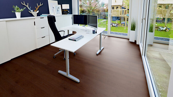  ter Hürne Heaven Collection Parkett ausgeglichen gebürstet, farbig extra mattlackiert Landhausdiele Naturholz Parkett Eiche rotbraun 1417 2390x200x13 mm 1101012222 | 73588