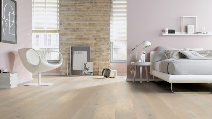  ter Hürne Earth Collection Parkett ausdrucksstark gebürstet, farbig naturgeölt Landhausdiele Naturholz Parkett Eiche sandgrau 2390x200x13 mm 1101012223 | 73597