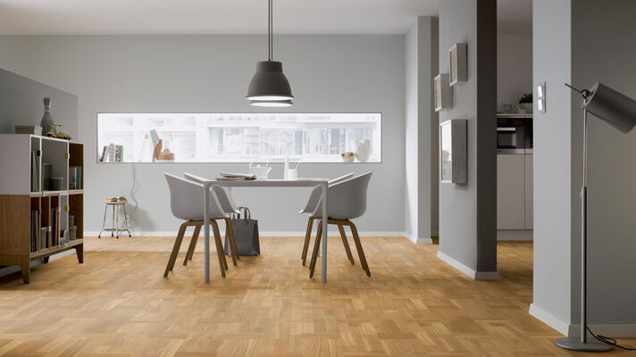  ter Hürne Contours Collection Parkett ausgeglichen gebürstet, naturgeölt Flechtmuster Naturholz Parkett Eiche 2390x200x13 mm 1101012283 | 73648