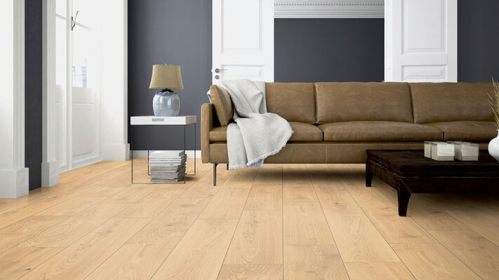  ter Hürne Classic Edition Laminatboden fein-gebürstet Landhausdiele Iko Premium-Laminatboden Eiche Yoga Studio 1285x192x8 mm 1101021833 | 75292