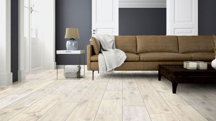  ter Hürne Classic Edition Laminatboden fein-gebürstet Landhausdiele Iko Premium-Laminatboden Eiche Ice Factory 1285x192x8 mm 1101021836 | 75328