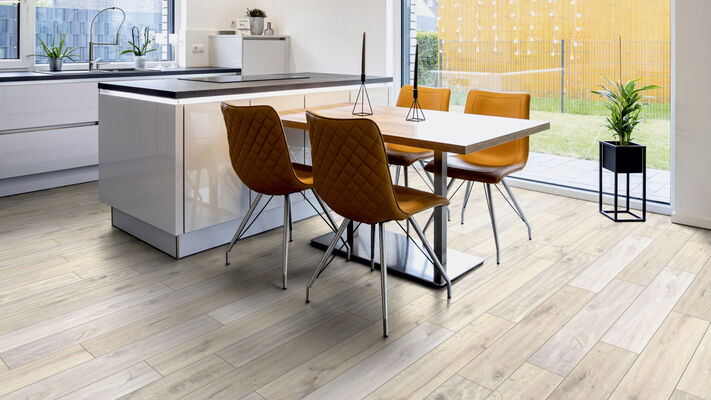  ter Hürne Classic Edition Laminatboden fein-gebürstet Landhausdiele Iko Premium-Laminatboden Eiche Ice Factory 1285x192x8 mm 1101021836 | 75331