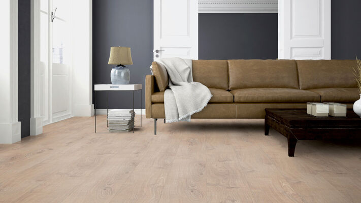  ter Hürne Classic Edition Laminatboden linear-gealtert Landhausdiele Iko Premium-Laminatboden Eiche Rock Cafe 1288x195x8 mm 1101021837 | 75340