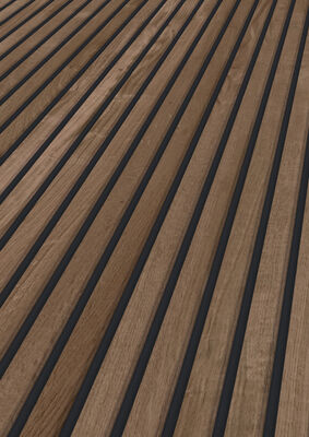  ter Hürne Linear Edition Dekor-Paneele strukturiert Paneel Linear UniqueDesign Eiche dunkelbraun/mattschwarz 2600x148x12 mm 1101130325 | 75856