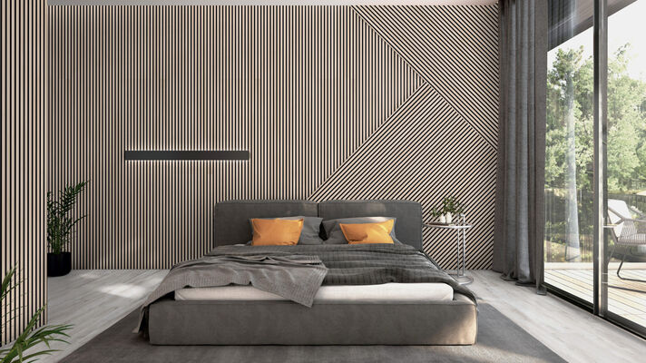  ter Hürne SilentDesign 1-Side Collection Akustikpaneele ruhig weiß naturgeölt Paneel Eiche Themse Fineline Furnier 2400x520x21 mm 1101321104 | 81457