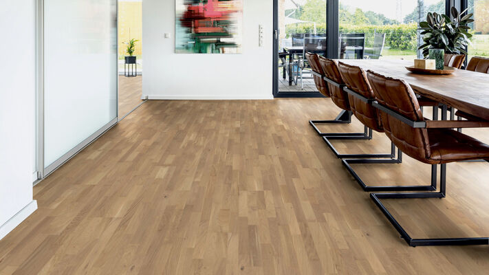  ter Hürne Tailored Collection Parkett ausdrucksstark fein-gebürstet Schiffsboden 3-Stab Eiche Kabinett 2390x200x13 mm 1101312512 | 81568