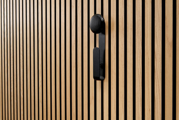  ter Hürne SilentDesign LivingWall Anbauelement Metall pulverbeschichtet schwarz / Holz schwarz lackiert Large Haakon Large Function 270x100x55 mm 1101340200 | 82225