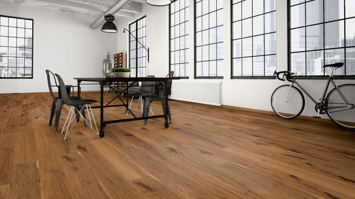  Bennett & Jones London Calling Parkett Hickory No.1 - Smithfield plank tradition tradition farbbehandelt, stark gebürstet, geölt Landhausdiele Hickory No.1 - Smithfield plank tradition 1900x190x15 mm 1148011203 | 82369