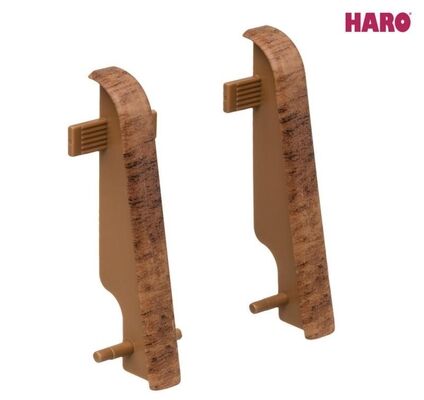 HARO Zubehör Montage Nussbaum dunkel Kunststoff Zwischenstück Nussbaum dunkel Kunststoff für Steck-Sockelleiste 19x58 (2 Stk/Pack) 58x19 mm 407146 | 85654
