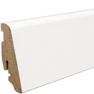  HARO Leisten Sockelleiste Dekorfolie weiß strukturiert RAL9016 2,2m MDF 2200x58x19 mm 409779 | 85738