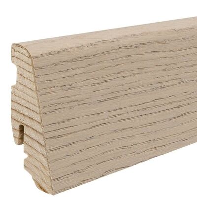  HARO Leisten Sockelleiste Furniert Eiche sandgrau strukturiert matt 2,2m 2200x58x19 mm 409785 | 85744