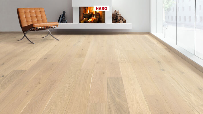  HARO PARKETT 2500 Parkett Eiche puroweiß Universal strukturiert Landhausdiele 2200x12x180 mm 537548 | 86335