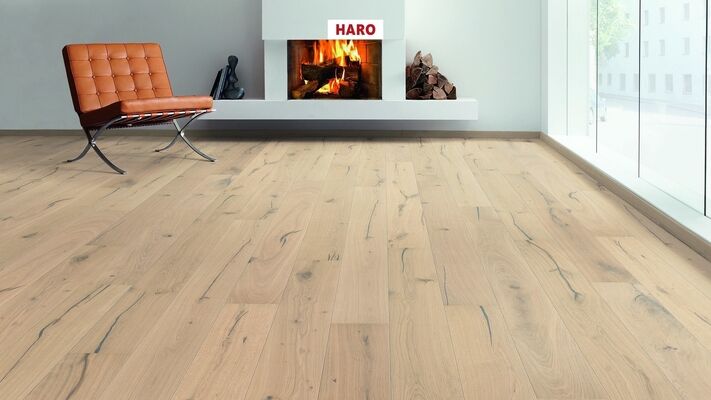  HARO PARKETT 2500 Parkett Eiche puroweiß Abama strukturiert Landhausdiele 2200x12x180 mm 537549 | 86344