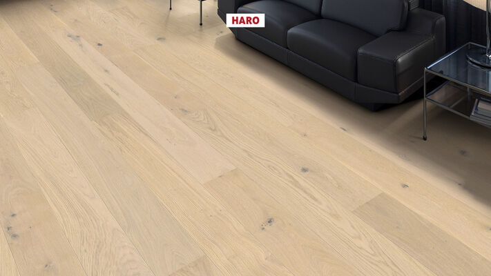  HARO PARKETT 2500 Parkett Eiche lichtweiß Universal strukturiert Landhausdiele 2200x12x180 mm 548123 | 86371