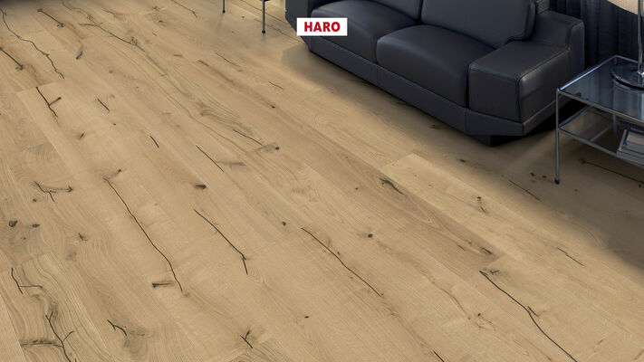  HARO PARKETT 4000 Parkett Eiche invisible Abama strukturiert Landhausdiele 2200x13,5x180 mm 548120 | 86470