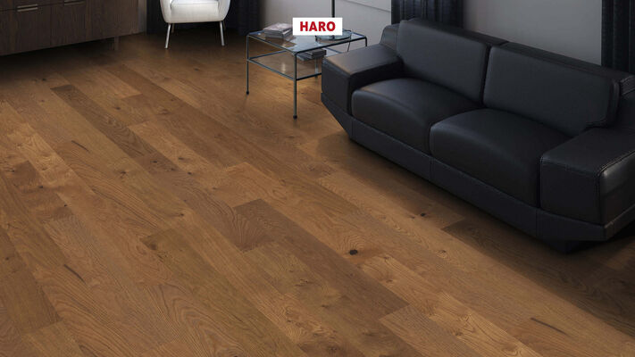  HARO PARKETT 4000 Parkett Prestige Bernsteineiche Sauvage strukturiert Landhausdiele 1000x10x120 mm 543508 | 86539