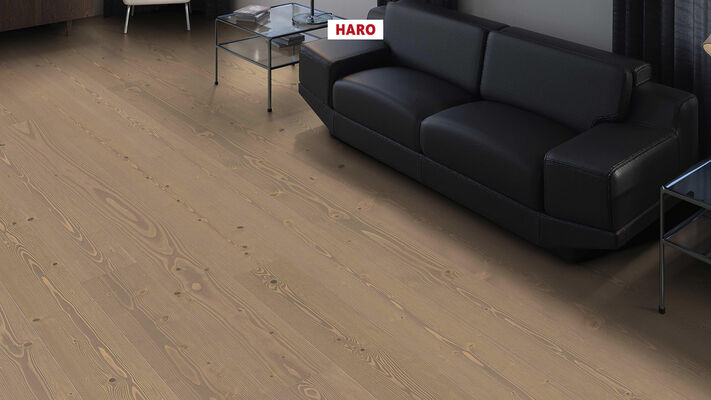  HARO PARKETT 4000 Parkett Tanne pastellgrau Uni strukturiert Landhausdiele 2200x13,5x180 mm 547607 | 86644