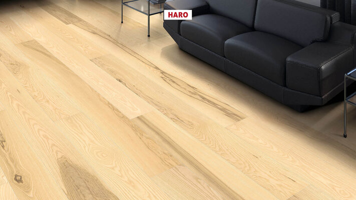  HARO PARKETT 4000 Parkett Esche invisible Uni strukturiert Landhausdiele 2200x13,5x180 mm 547608 | 86653