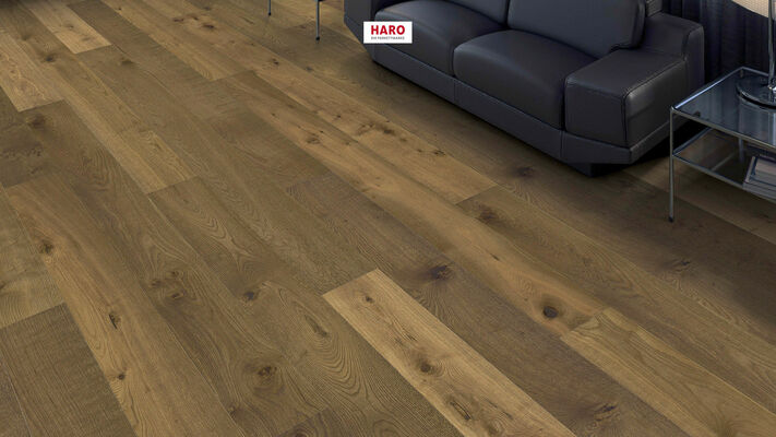  HARO PARKETT 4000 Parkett Raucheiche Sauvage geschroppt Landhausdiele 2200x13,5x180 mm 550250 | 86689