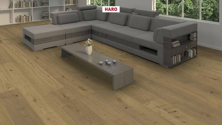  HARO PARKETT 4000 Parkett Raucheiche invisible Universal strukturiert Landhausdiele 2200x13,5x240 mm 548045 | 86716