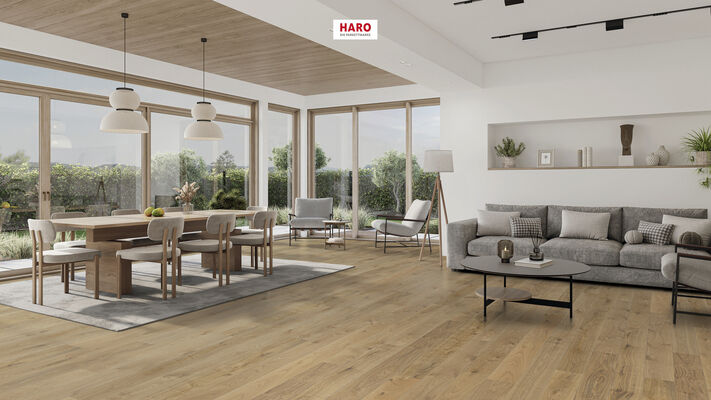  HARO PARKETT 4000 Parkett Eiche invisible oro strukturiert Landhausdiele 2200x13,5x180 mm 550255 | 86887