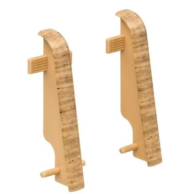  HARO Zubehör Montage Eiche Kunststoff Zwischenstück Eiche Kunststoff für Steck-Sockelleiste 19x58 (2 Stk/Pack) 58x19 mm 407139 | 87568