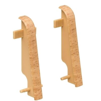  HARO Zubehör Sockelleisten Übergangskappen Buche Kunststoff Zwischenstück Buche Kunststoff für Steck-Sockelleiste 19x58 (2 Stk/Pack) 58x19 mm 407140 | 87571