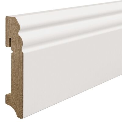  HARO Leisten Sockelleiste Dekorfolie weiß RAL9016 Altdeutsches Profil 2,4m MDF 2400x90x18 mm 407747 | 87634