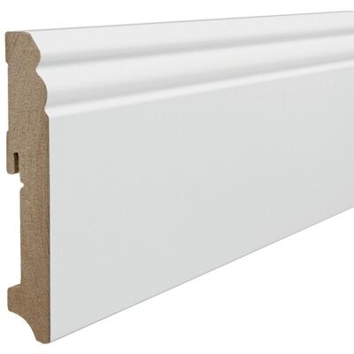  HARO Leisten Sockelleiste Dekorfolie weiß RAL9016 Altdeutsches Profil 2,4m MDF 2400x115x18 mm 407748 | 87637