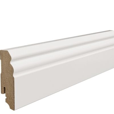  HARO Sockelleiste Lackiert weiß lackiert RAL9010 Altdeutsches Profil 2,4m MDF 2400x70x18 mm 407749 | 87640