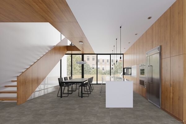  Parador Modular ONE Designboden Beton dunkelgrau Steinstruktur Steinstruktur Designboden Großfliese 853x400x8mm 1743541 | 93517