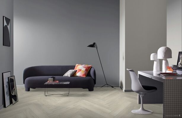  Parador Trendtime 3 Laminat Eiche Skyline weiß Naturmattstruktur Fischgrät 858x143x8 mm 1747862 | 94093