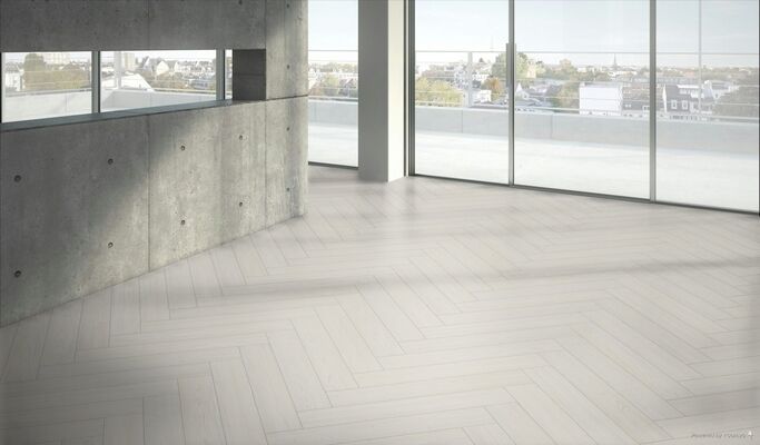  Parador Modular ONE Designboden Lärche Apollo Weiss Naturstruktur Designboden Fischgrät 840x140x9 mm 1748739 | 94222