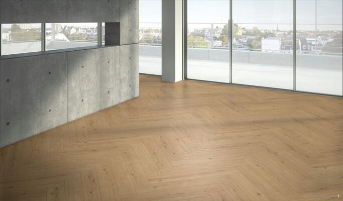  Parador Modular ONE Designboden Eiche Atmosphere Natur Authentische Struktur Designboden Fischgrät 840x140x9 mm 1748740 | 94225